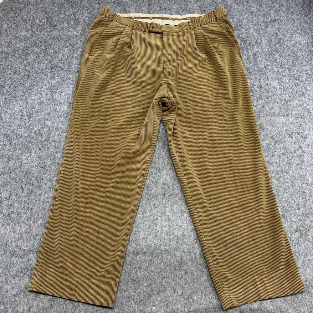 Hiltl Sports Pants Mens 44x30 Beige Corduroy Pleated Newport Dress‎ Made Germany